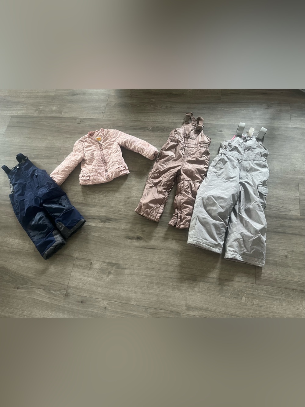 GAP C&C California and Gary Kids Navy and Pink Snow Bibs & Pink Jacket Set